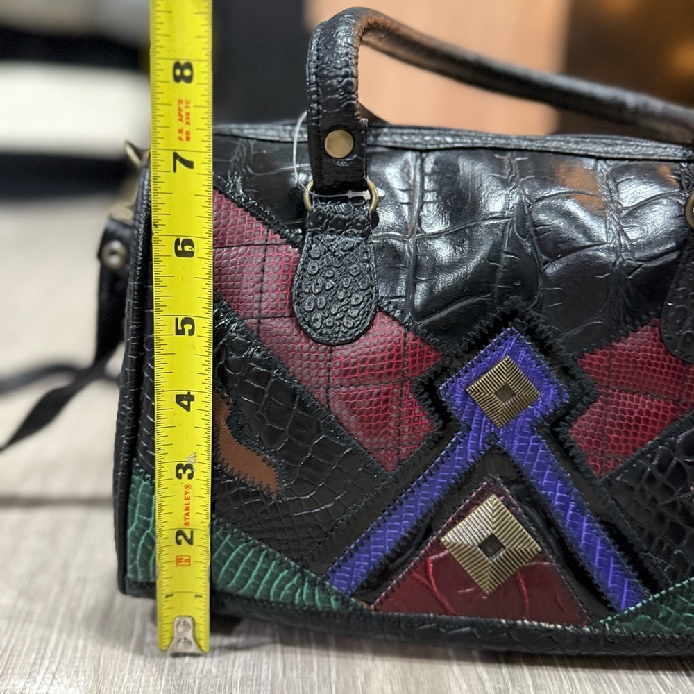90’s Multicolor Geometric Pattern Handbag - image 4